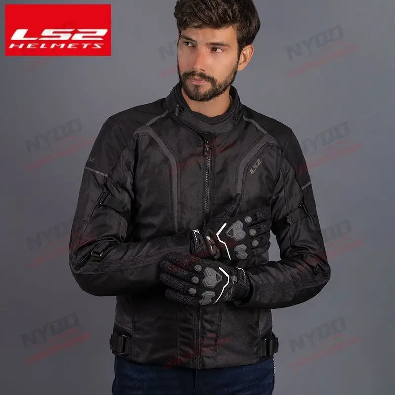 LS2 Mj145 Motorcycle Riding Jacket, Men's and Women's Four Season Racing Suit Warm Anti Fall Windproof Belt CE Certification