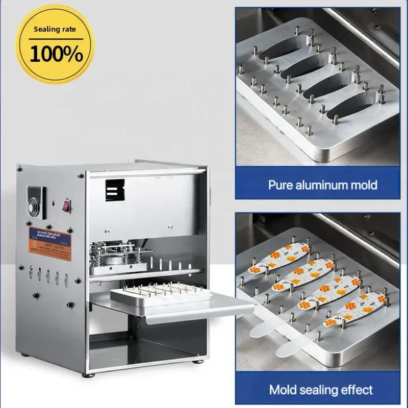 Manual Push Semi Automatic Aluminum Foil Sealing Machine for Takeaway Packaging Honey Spoon 100 Percent Sealing Rate