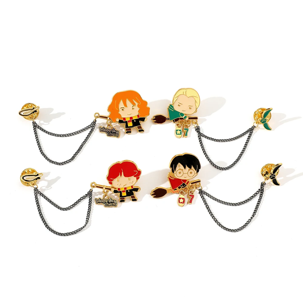 Movie and novel character metal badge, magical academy cartoon creative alloy brooch pin accessory