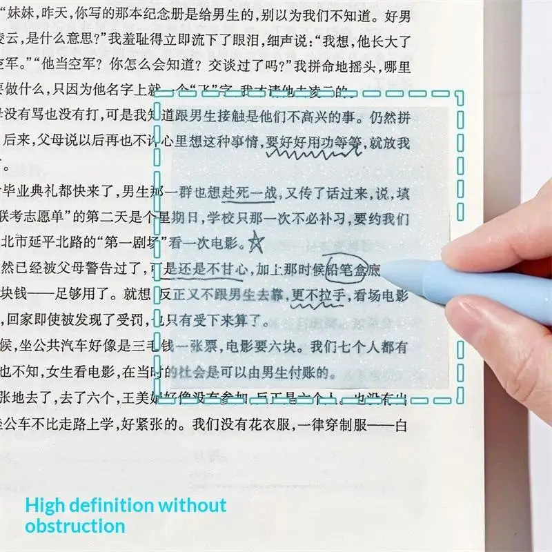 Transparent Pearlescent Sticky Notes No Text Blocking 100/200 Sheets Smooth Writing Notepads for School Office Work Reminder