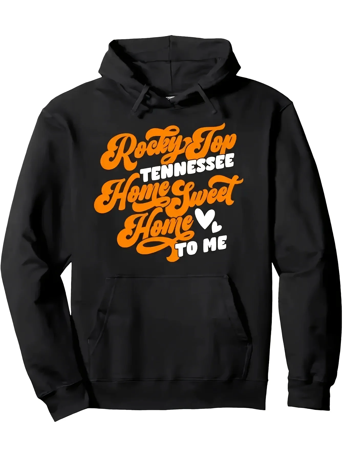 Men's Tennessee Silhouette and Rocky Top Pattern Hoodie | Vintage Home Sweet Home Printed Pullover Sweater, Four Seasons Casual