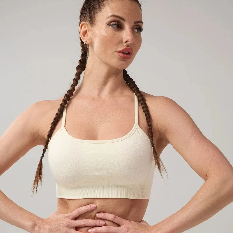 

Yoga Women Gym WearStrapCrossRIDEStyleBeautiful BackChest Pad Sports Shockproof Underwear Gym Crop Tops Fitness Set Womentop Gym