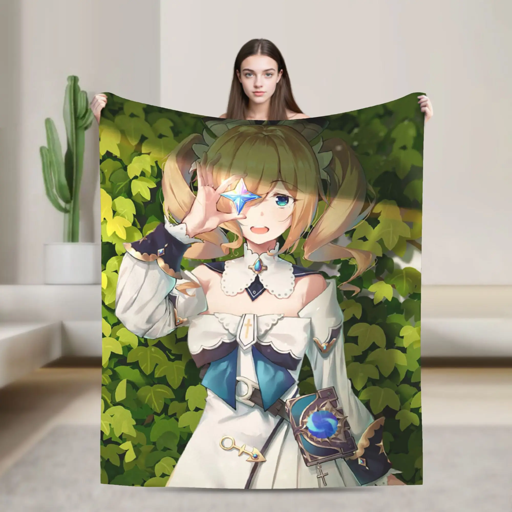 

Genshin Impact обои одеяла флисовые весенне-осенние многофункциональные теплые пледы для домашнего офиса покрывало