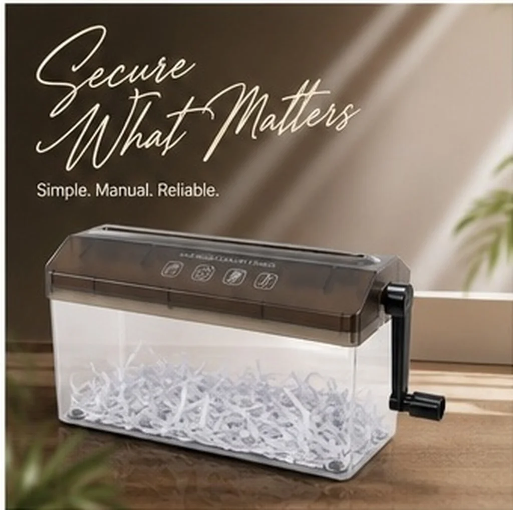 Mini Manual Paper Shredder Portable Desktop Hand Crank Handheld for Home Office Document Shredding A4 Paper Document Shredder