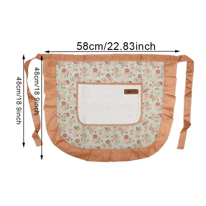 Short Waist Kitchen Apron For Chef Lace Half Waist Bib Maid Costume With Kitchen Party Favors For Women Waitress