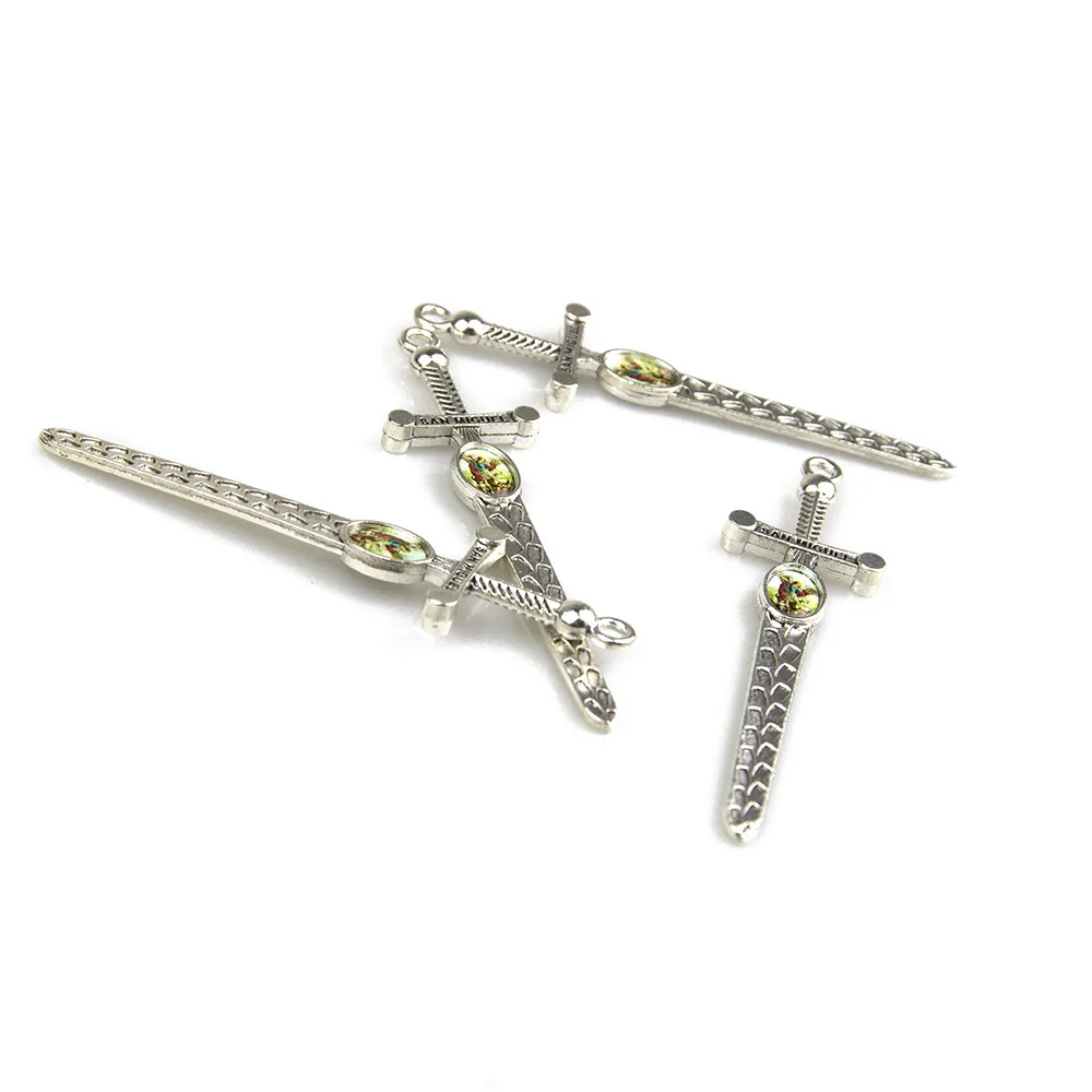 5PCS Saint Michael Sword Pendant SAN MIGUEL Accessories Personalized Fashionable Zinc Alloy Accessories Holiday Gift