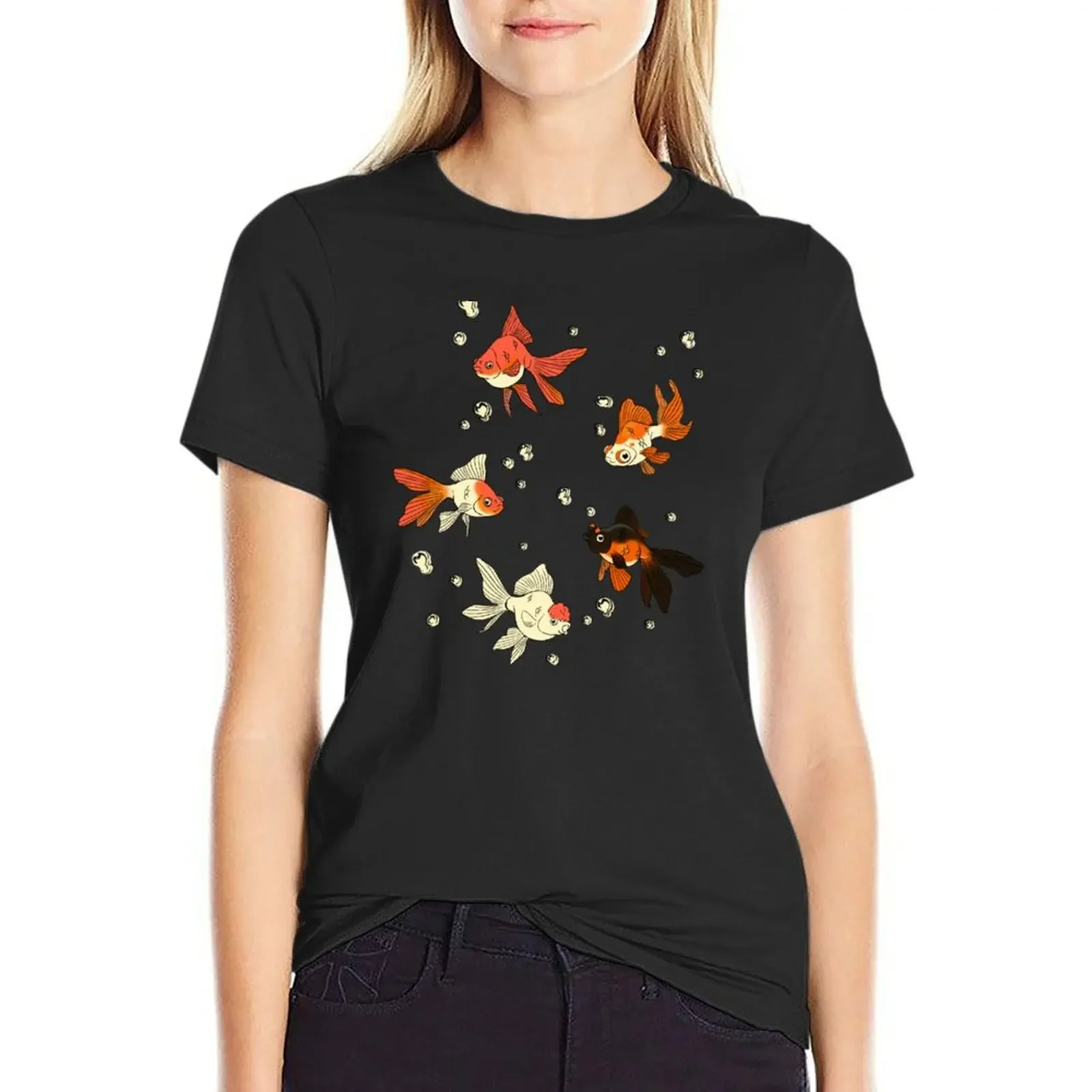 

Goldfish Pattern T-Shirt summer tops sports fans anime clothes Women's t-shirt