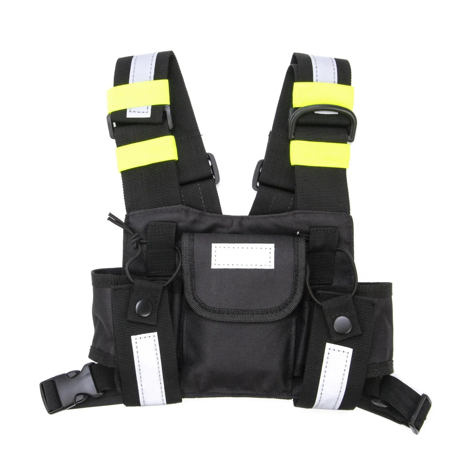 Walkie Talkie Radio Harnas Front Pack Vest Borsttas met reflecterende strips voor Jagen Klimmen Kamperen