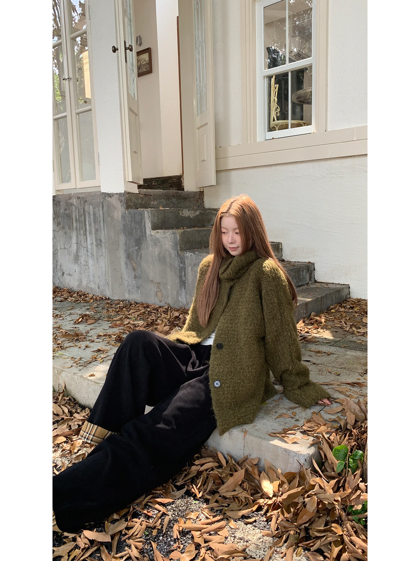 Bla High Waist Wide Leg Pants Damen Casual Loose Sle Cordhose Bequeme Straight Cut Hose für den Herbst