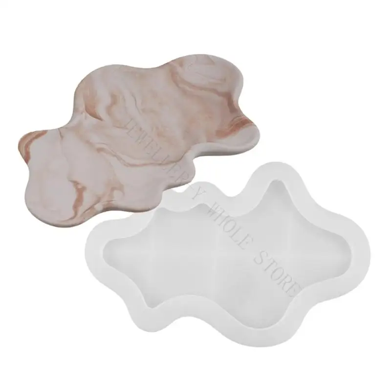 R7UF Decorative Trays Moulds with Unique Waves Suitable for Gifting Hand-Making