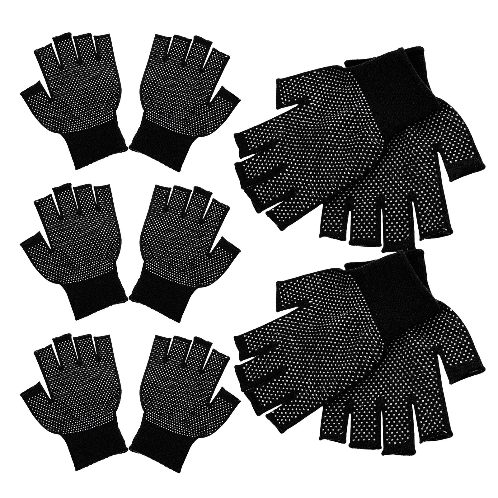 

5Pairs Non-Slip Fingerless Gloves for Men Women Breathable Winter Warm Work Gloves Driving Cycling Outdoor Cold Weather Use