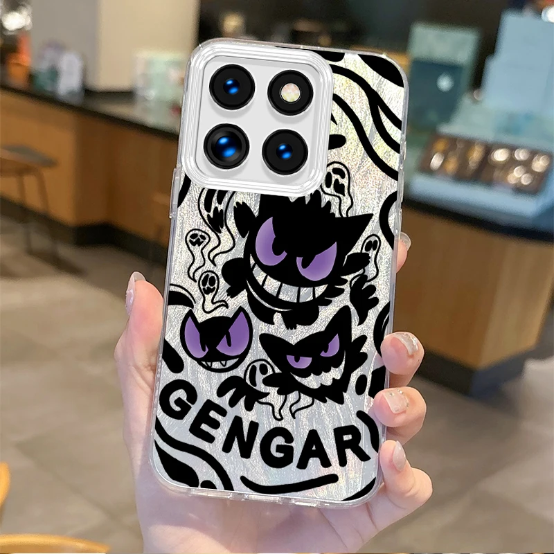 Pokemon Gengar Anime Cool Phone Case For Xiaomi Poco X6 X3 F6 M6 M4 Pro C61 13T 14T 11 Lite Feather Yarn Shockproof Matte Cover