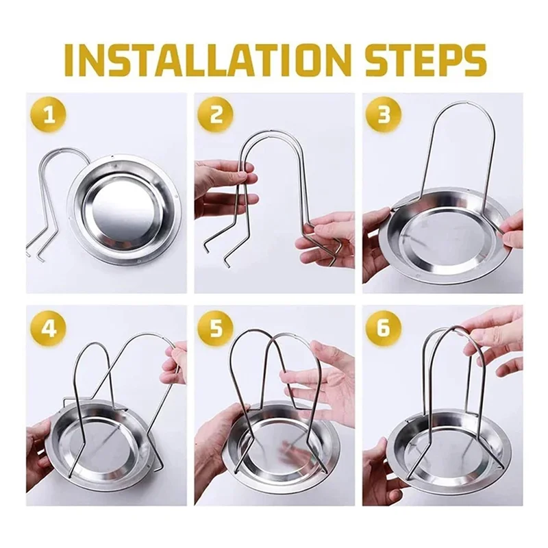 ABMO 2X رف شواء الدجاج الخبز الطبخ المقالي غير عصا شواء شواء حامل أرفف صينية حامل مع وعاء أدوات اكسسوارات الشواء #5