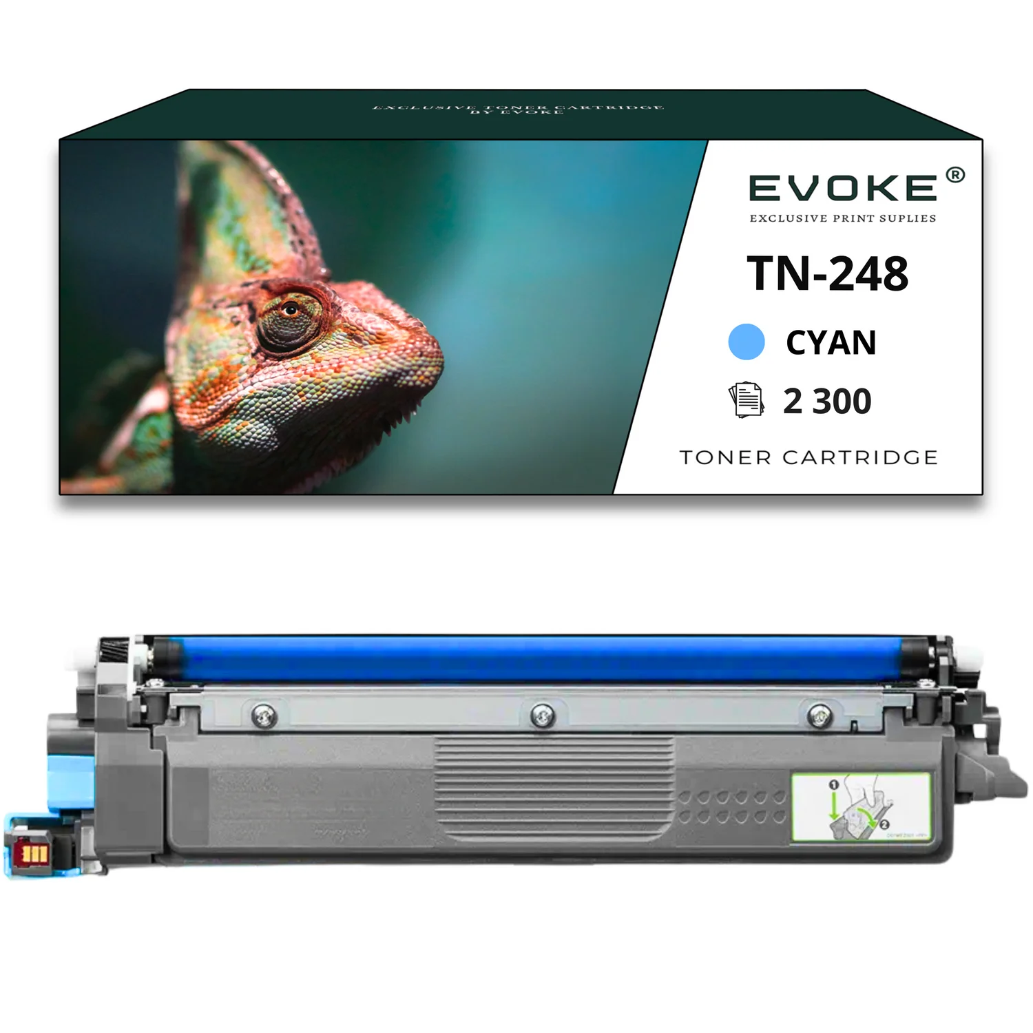 Evoke Compatibele Toner voor Brother Tn-248C Tn248C Tn-248 Tn248 Cyaan 2300 Pagina's Dcp-L3560Cdw L3520Cdw Hl-L8230Cdw Mfc-L3740Cdw