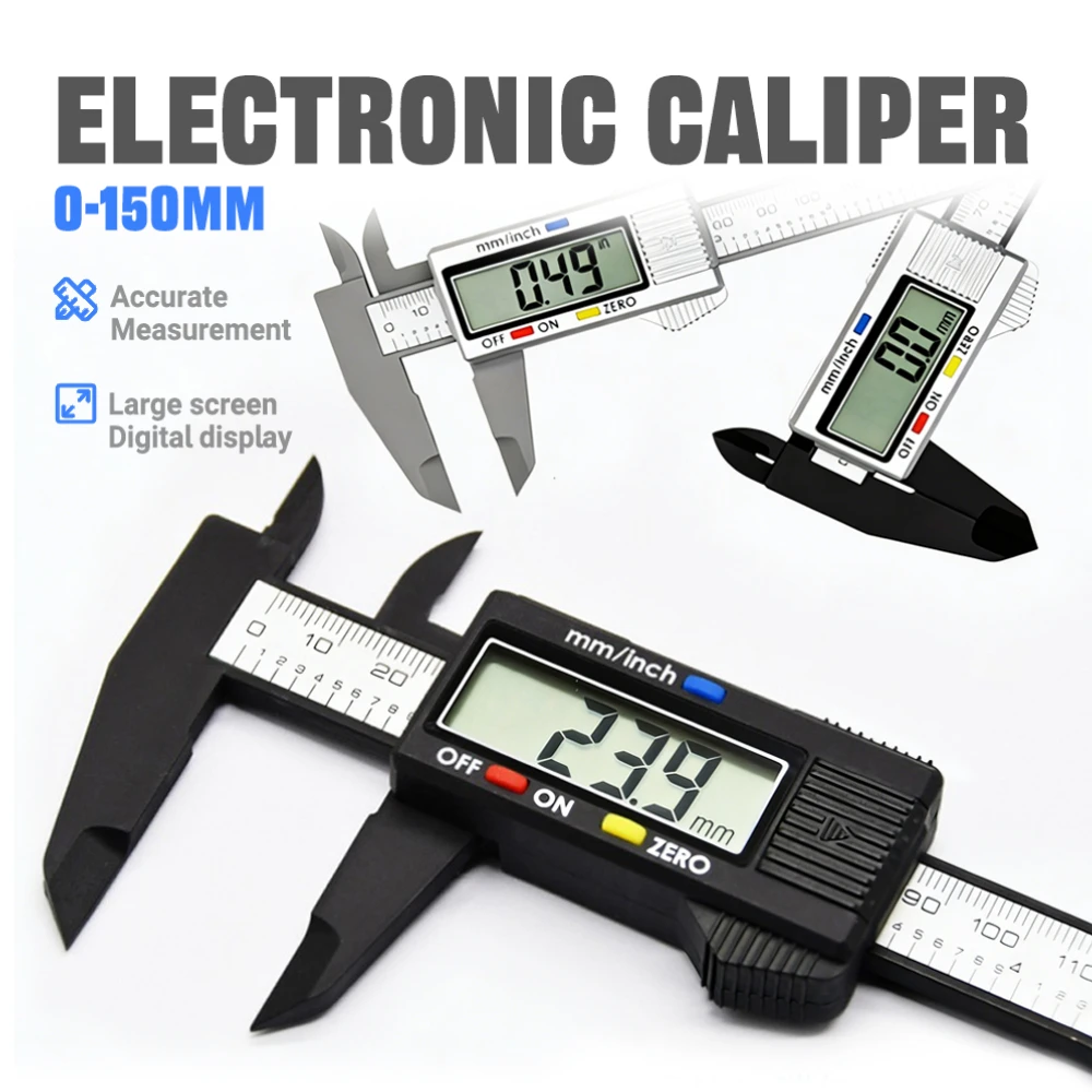

0-150mm Digital Vernier Caliper with LCD Display Plastic Measuring Tool for Student Use and Precision Measurement Applications