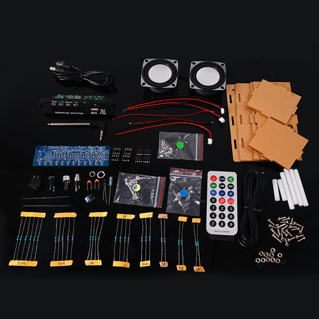 PCB Voice-Activated LED Megaphone Bluetooth Speaker Kit With FM Radio DIY Welding Project Loud