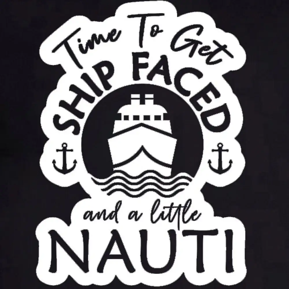 Time To Get Shipfaced And A Little Nauti T Shirt Softstyle Boat Cruise Party Classic Pun Novelty Logo