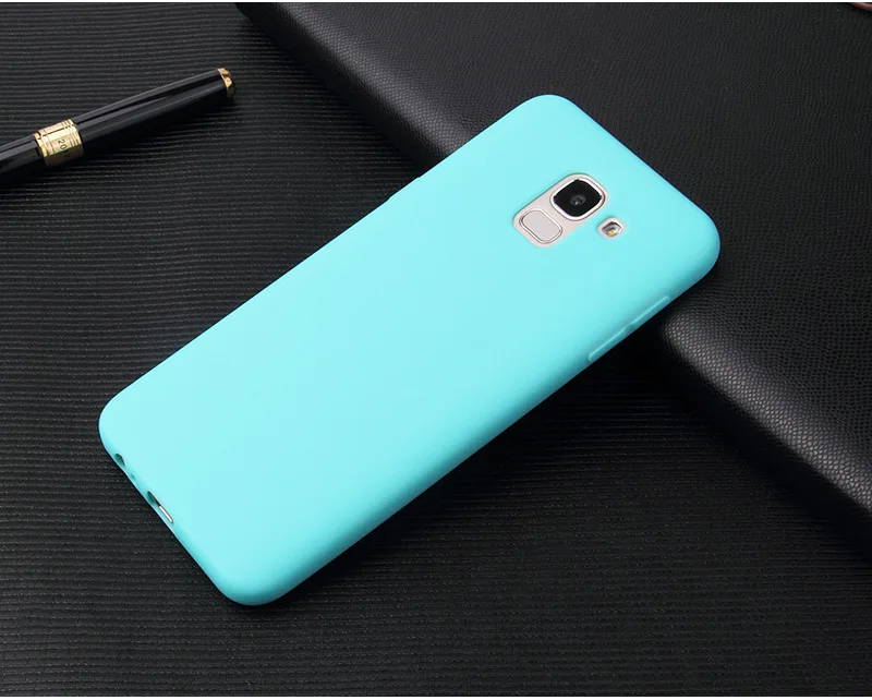 Matte Case For Samsung Galaxy A6 A8 Plus J6 J8 2018 J4 Plus 2018 S8 S9 S10 S20 Plus S20 Ultra Soft Candy color Silicone Cover