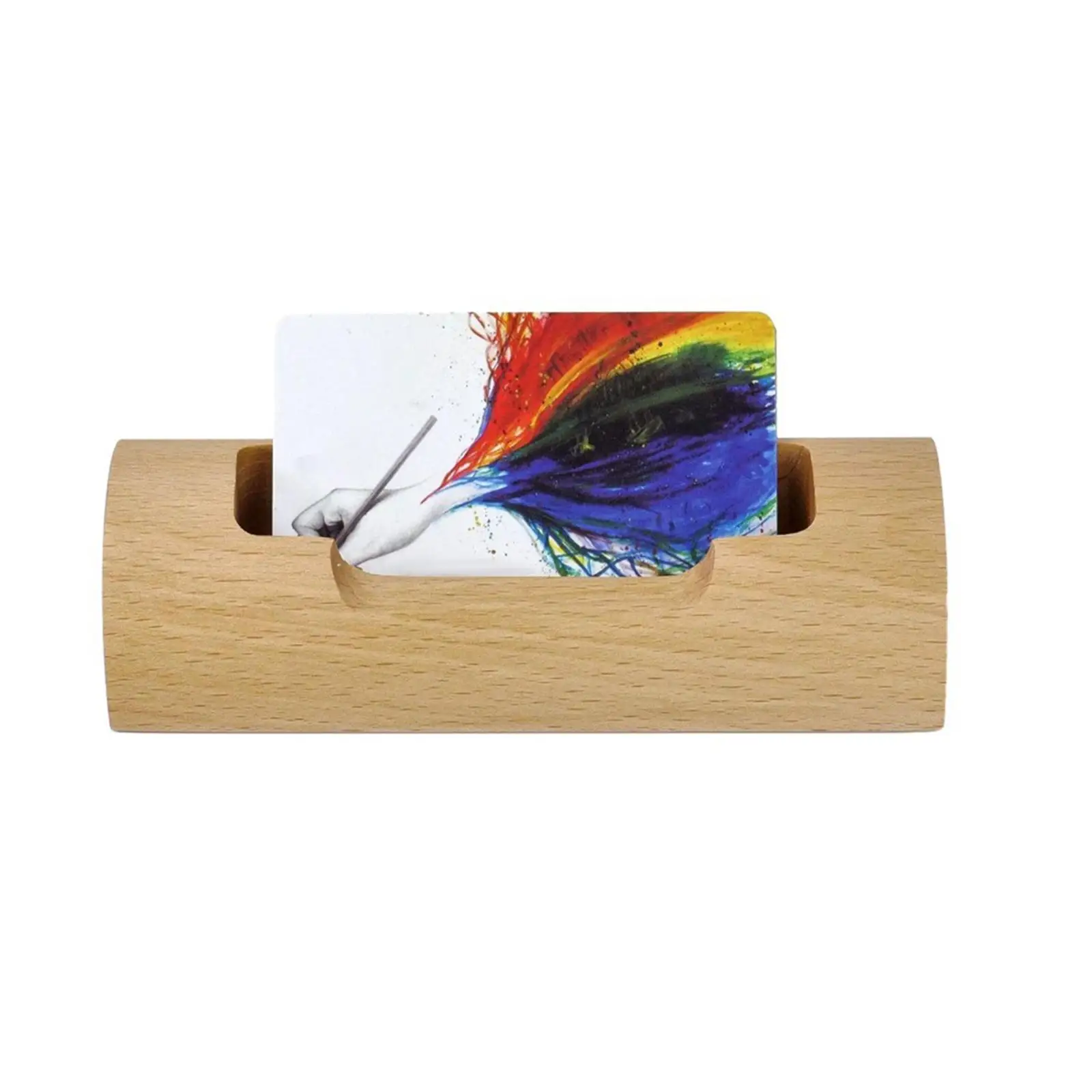 

Desk Business Card Holder Storage Rack Wooden Business Card Display Holder Stand for Reception Conference Exhibition