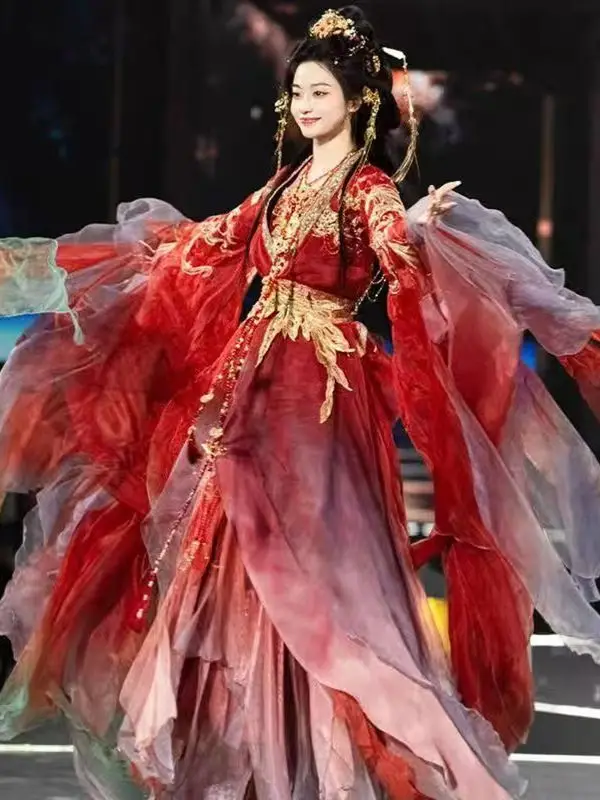 

Qiqi Tu Red Koi оригинальная мифология серии Hanfu женская Svel irt китайская Sle Faion ow национальная церемония