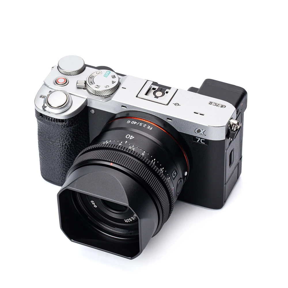 

Square Metal Lens Hood for Sony FE 2.5/50 G FE 2.5/40 G FE 2.8/24 G FE40mm f2G Lens Shade with Cap Replaces ALC-SH165 SH166