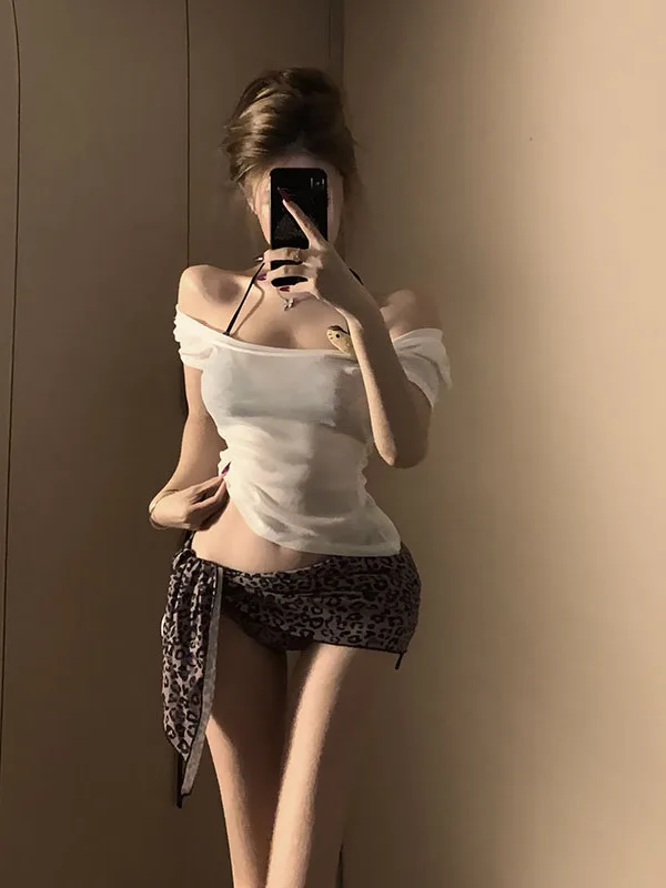 

Сексуальный купальник-бикини для женщин: Леопардовый принт, раздельный крой, высококлассный дизайн для островного отдыха и горячих источников