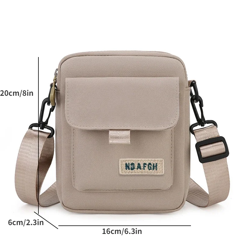 New Trendy Messenger Bag Casual Shoulder Bag Mobile Phone Bag Small Square Bag Casual Portable Small Satchel for Men and Women