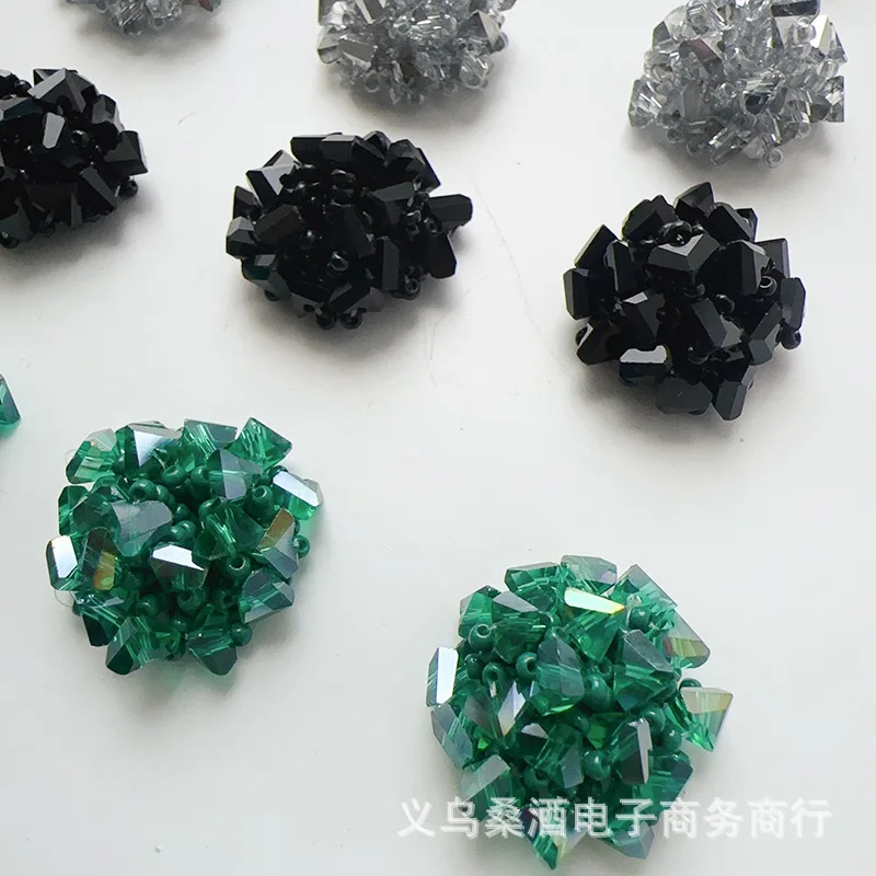 Handcrafted Premium Crystal Blossom Cluster Croc Charms Elegant Shoe Flower Cap Decoration DIY Beaded Buckle Material Premium