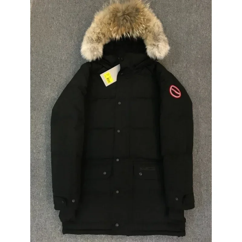 Cana * a Go * se Solid Color Windproof Crop Puffer Jacket Unisex Winter Thick Short Style 90% White Goose Down Jacket Mens Outer