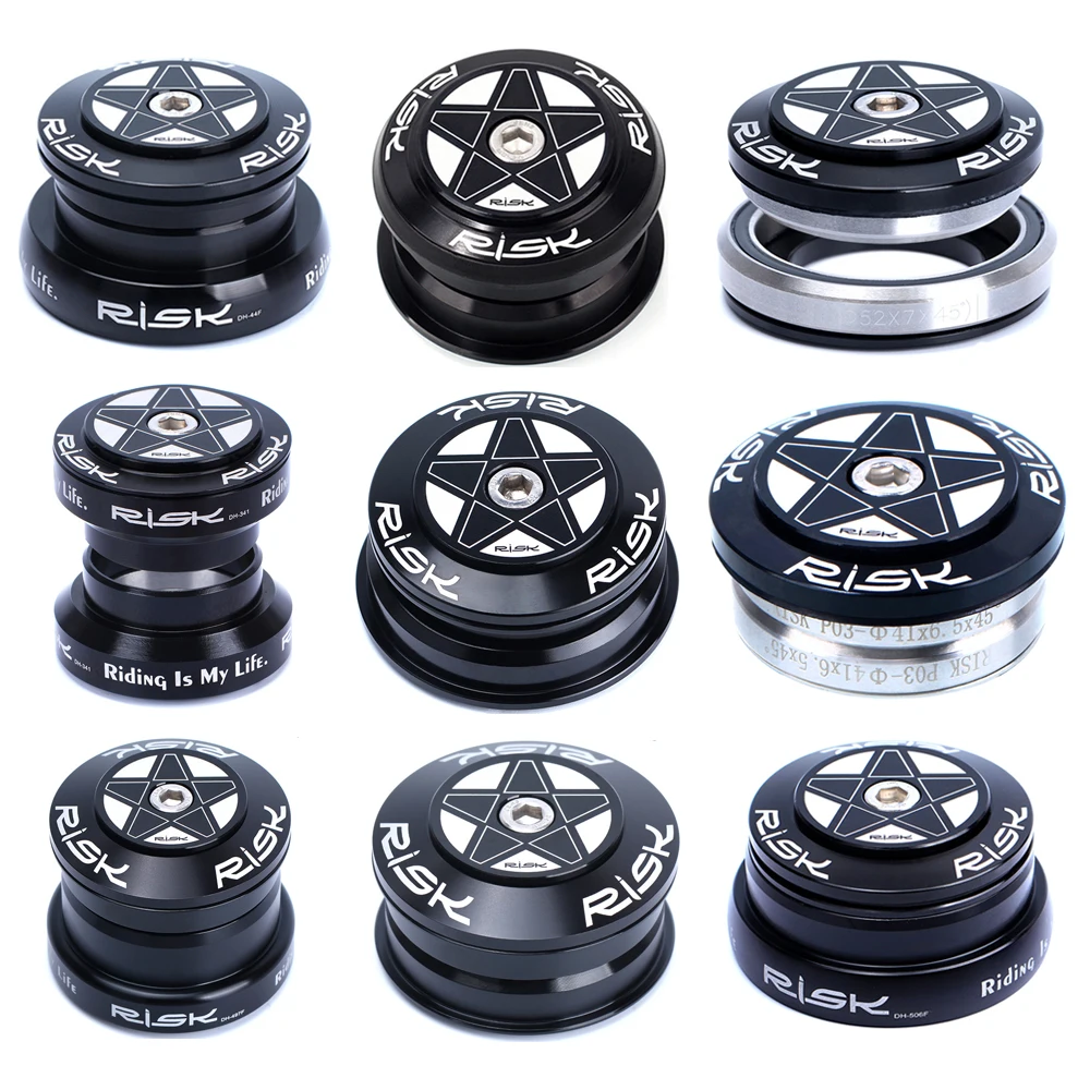 AliExpress RISK Bicycle Headset Sealed Bearing Road Bike Steering Bowl Set Aluminum MTB Steering Headset 34/41/41.8/44/49.7/50.6/52/55/56MM