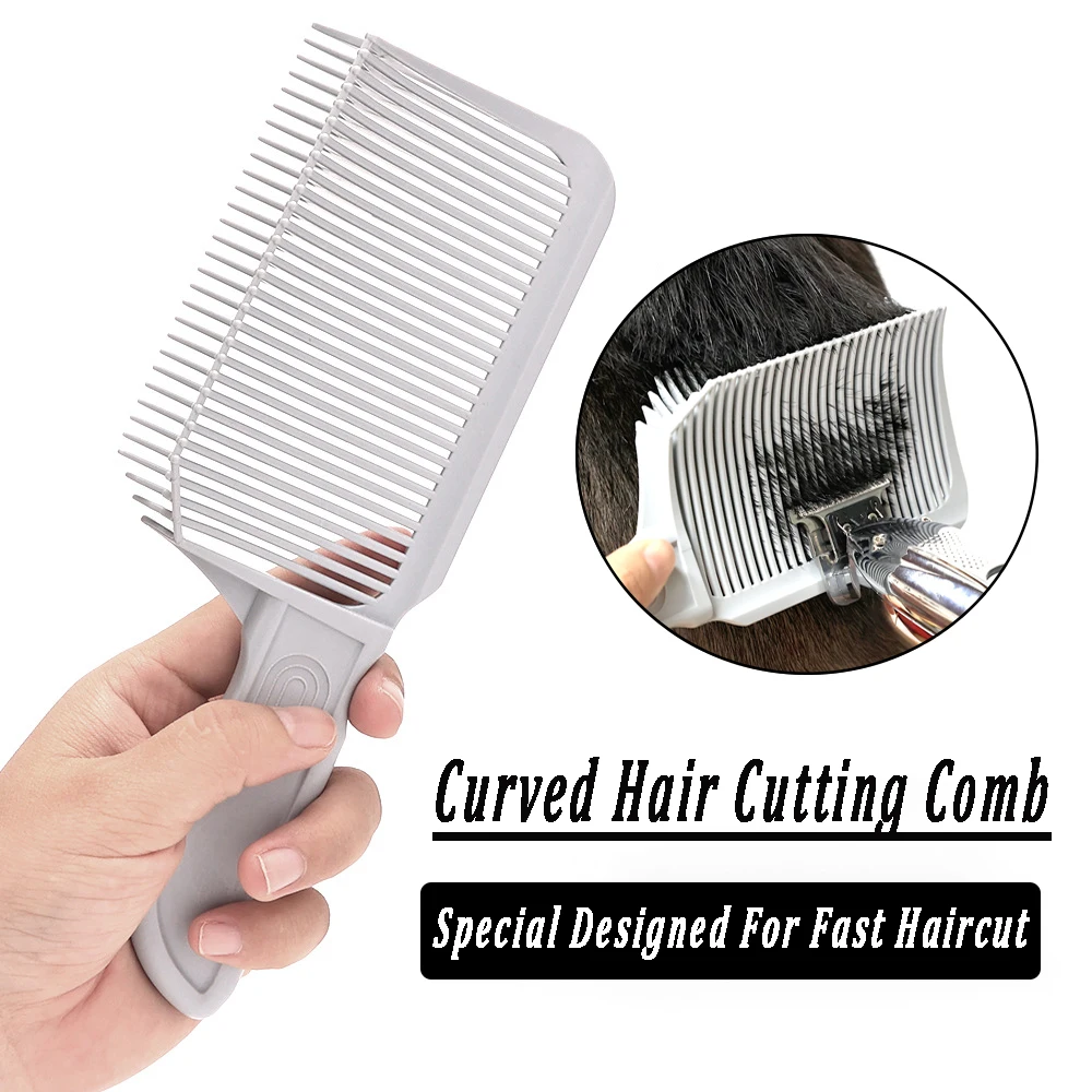 New Curved Fading Comb Heat-resistant Haircut Clipper Comb For Men Professional Barber Flat Top Fade Combs Salon Styling Tools