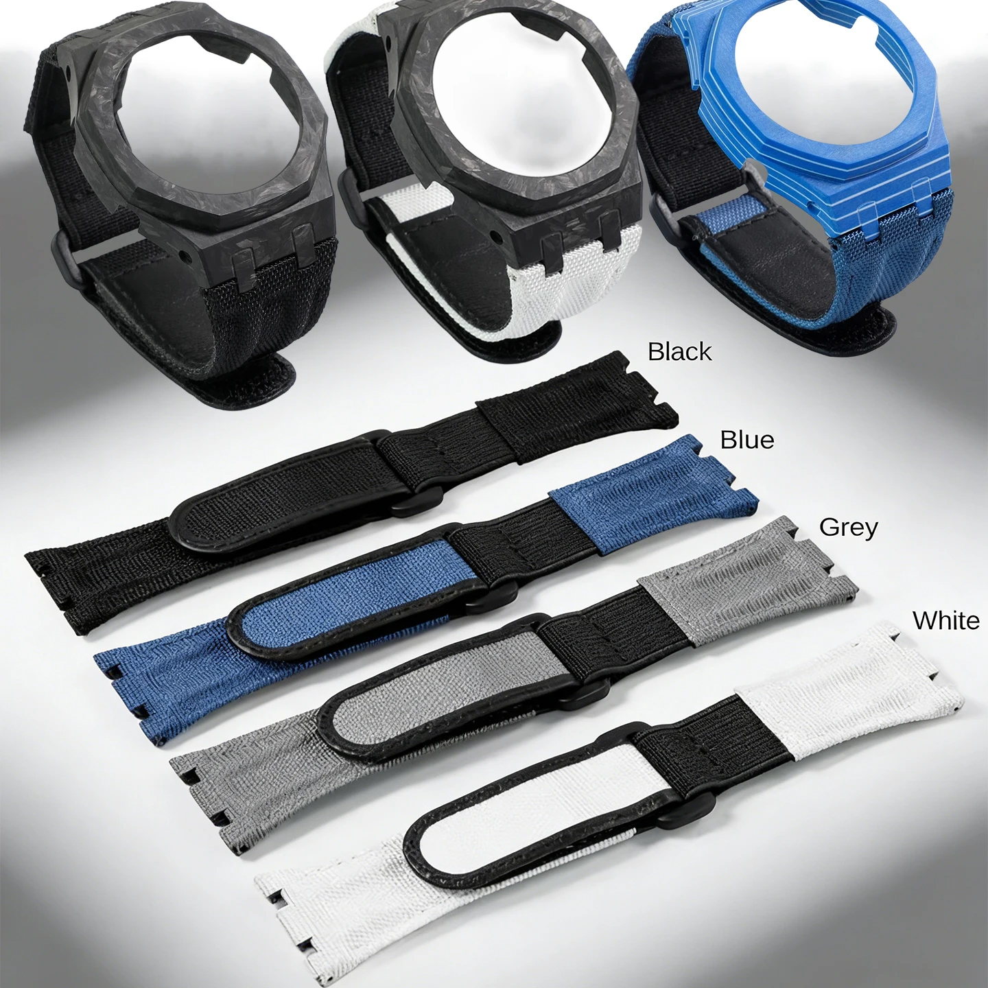 GM2100 GA2100 Carbon Fiber Case Nylon Watch Strap For Casio G-SHOCK GA-2100 2110 GBM2100 Modifie UltraLight Bezel Case Watchband