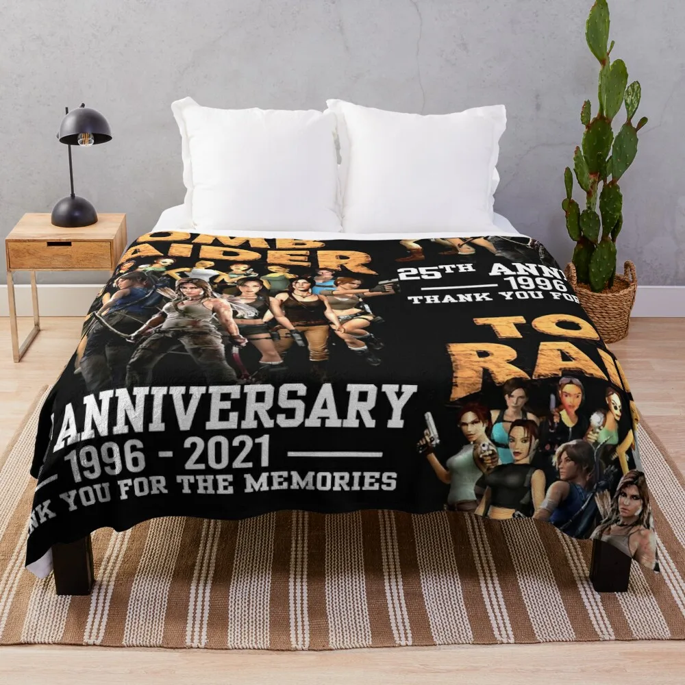 Thank-You-for-The-Memories-25th-Anniversary-1996-2021-Tomb-Raider-T-Shirts-Gift-For-Fans Throw Blanket