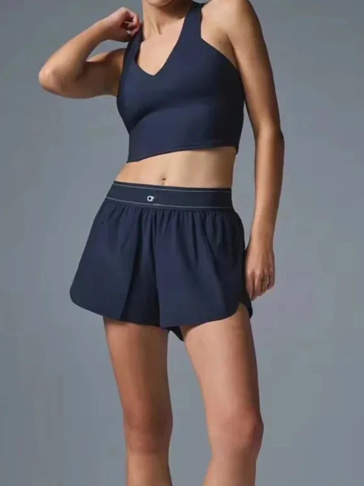 Women Sport Shorts Summer Quick Drying Yoga Pants Skirt Elastic Waist Loose Casual Running Fitness Womens Wide Leg Biker Shorts