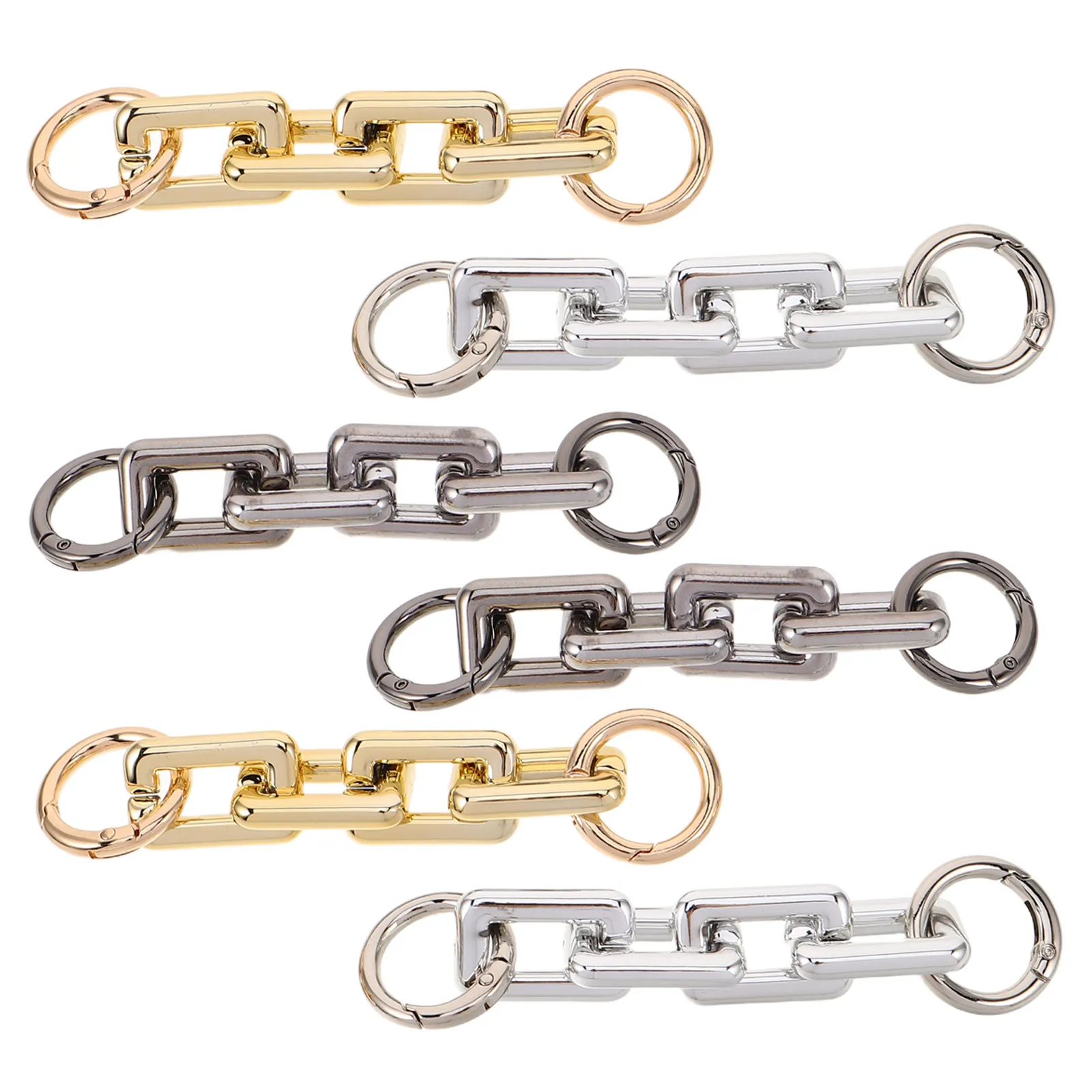 6Pcs Block Bag Extender Chain Acrylic Handbag Chain Extender for Women Quick-Release Purse Strap Extension Decorative Silver