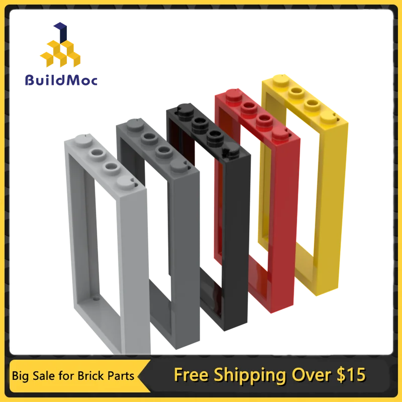 MOC 60596 1x4x6 Door Frame 1 x 4 x 6 with 2 Holes on Top and Bottom Building Block Part DIY Brick Particles Toy Kids Gift