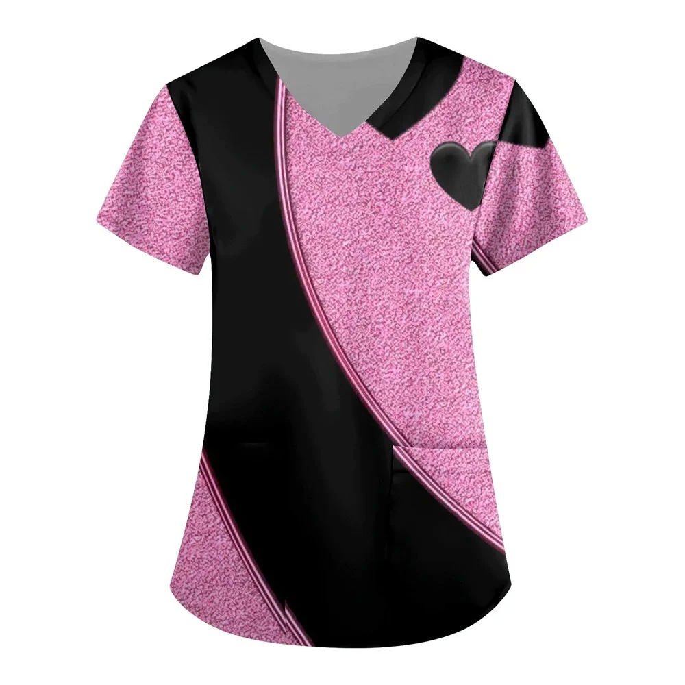 Women Nurse Uniform Starlight Pattern 3D Print V-Neck Pocket Medical Uniforms Fashion Nursing Scrubs Uniforme Women's Work Wear