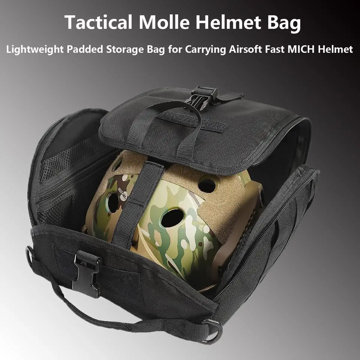 Tactical Helmet Bag Pack,Multi-Purpose Molle Storage Military Carrying Pouch for Sports Hunting Shooting Combat Helmets. image 2