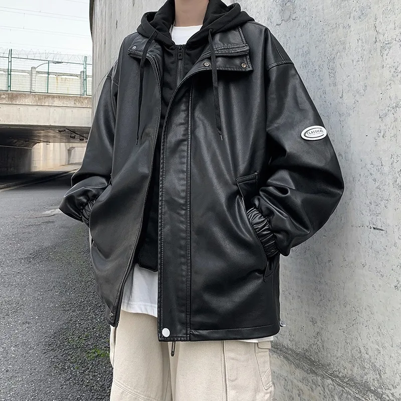 

Универсальная черная мотоциклетная мужская куртка в стиле ретро в американском стиле, топ