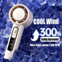 100 Gears Handheld Fan 5000mAh USB Mini Portable Rechargeable High-Speed Turbine Small Fan Desktop Student Electric Fan