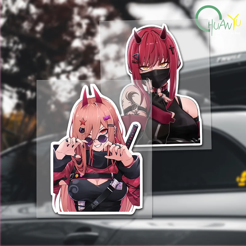 for Makima Car Stickers Creative Fashionable Decal Waterproof Helmet Refrigerator Car Lable Accessories