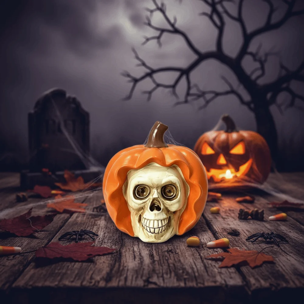 Soft Light Night Light Purple Glow Resin Table Lamp Warm Amber Spooky Decoration Halloween Night Light Desktop Decoration