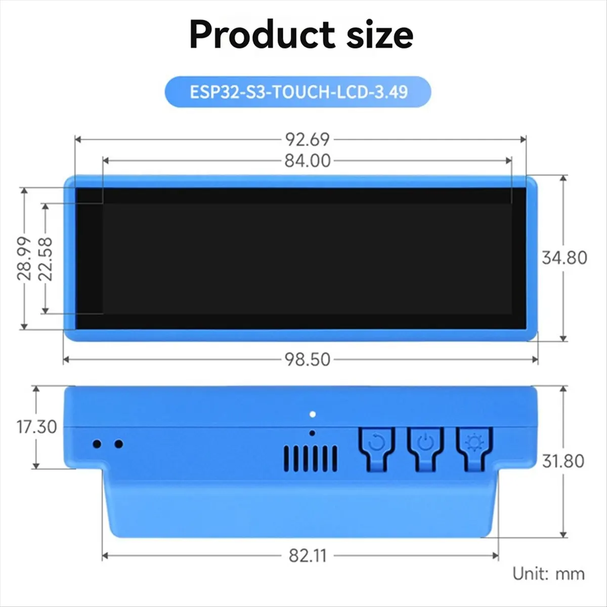 punctual-esp32-s3-349-inch-development-board-for-deepseek-ai-chat-box-lcd-capacitive-touchscreen-display-172x640-n16r8-a