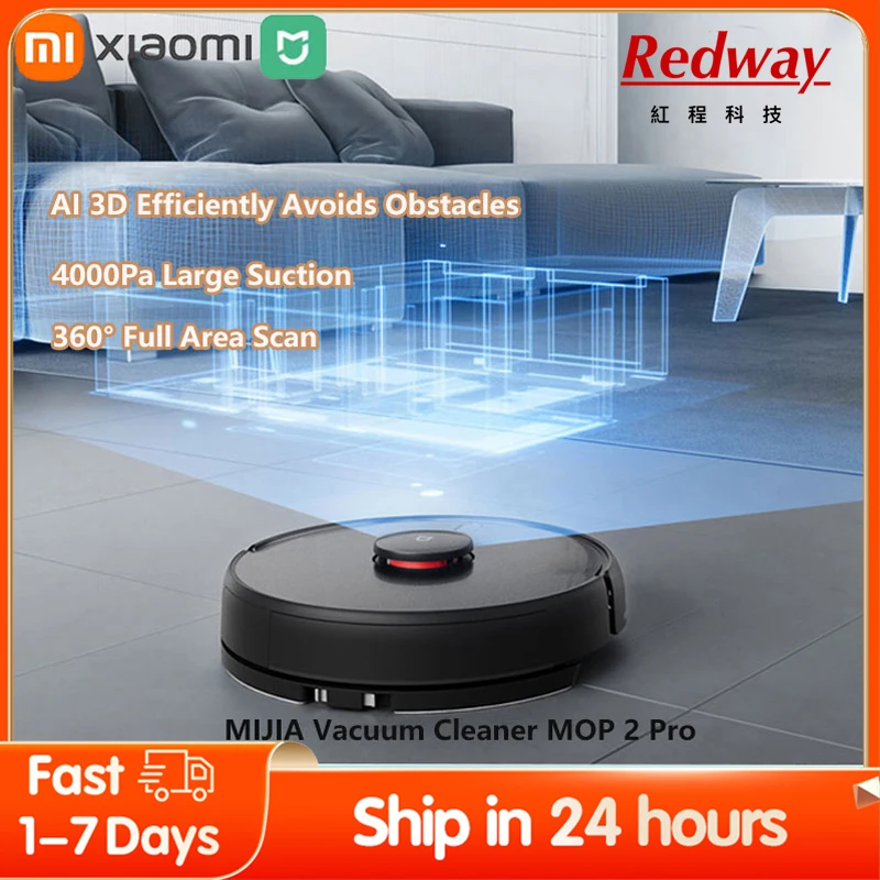 XIAOMI MIJIA ROBOT MOP 2 Pro Household Sweeping Mopping Robot LDS Laser Navigation 4KPa Suction Power Smart Planned Map