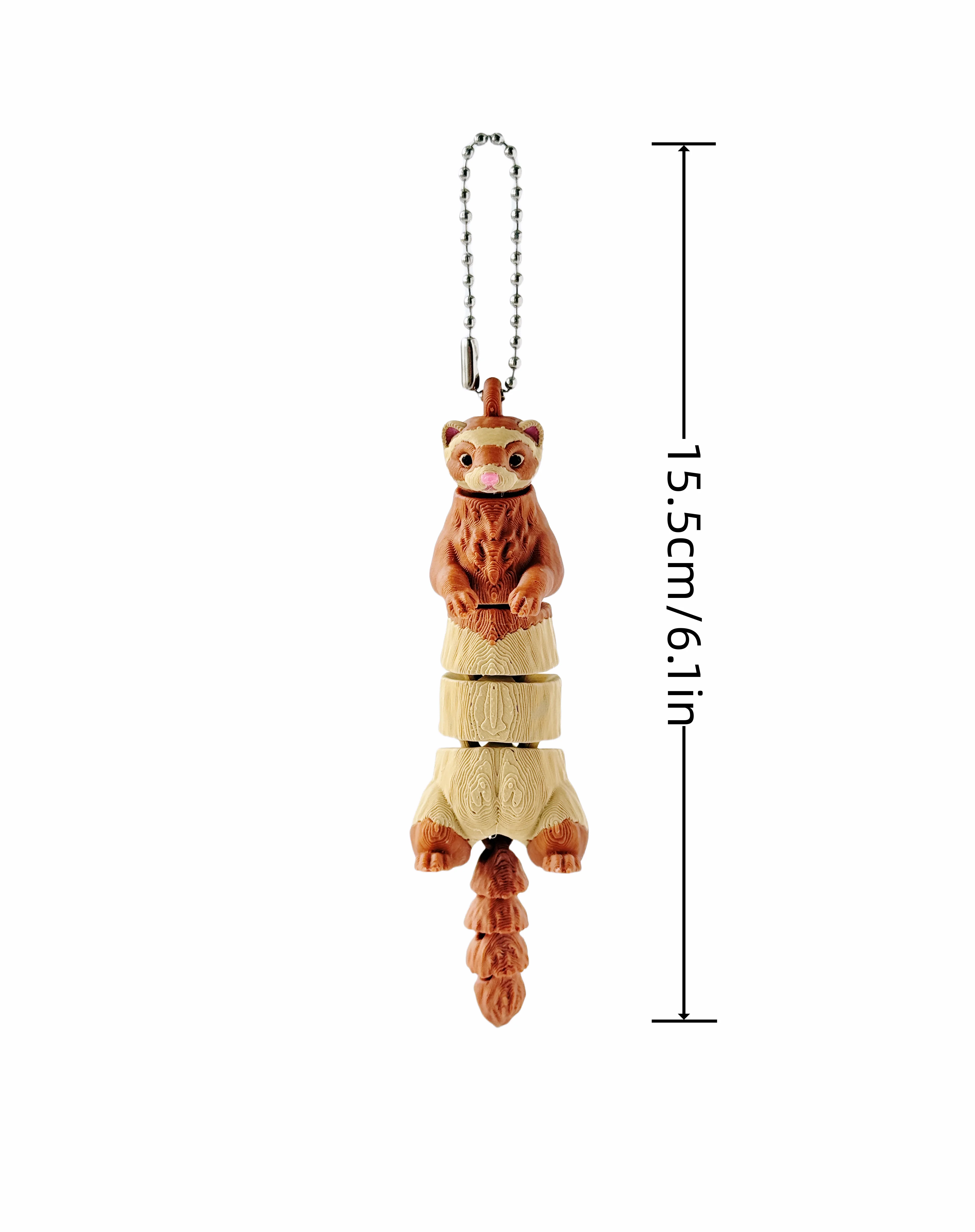 1/2 Piece - 3D Printed Articulated Valentine's Day Ferret Keychain, Christmas Birthday Wedding Toy Gift, New Year Indoor and Outdoor Hanging Decoration, Car Hanging Ornament