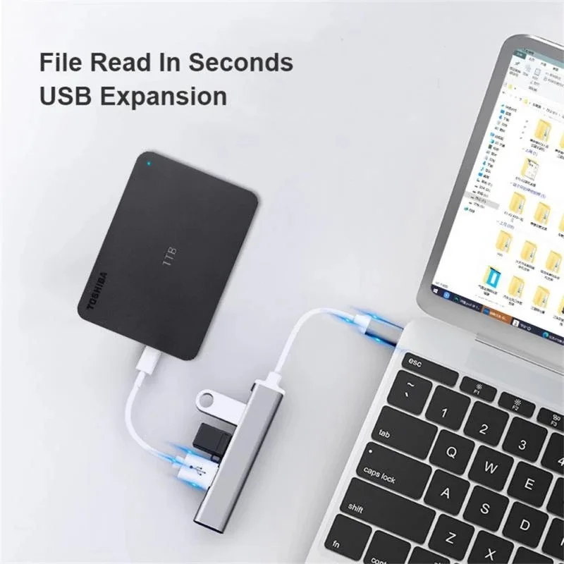 Type C Multi USB Splitter Portable Multi Ports Hub For Data Transfer Office Data Accessories For Type C Laptop Phone Accessories