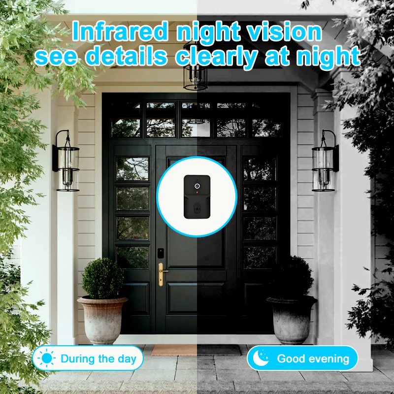 الذكية واي فاي جرس باب يتضمن شاشة عرض فيديو كاميرا ذكي فيديو جرس باب إنتركوم الأشعة تحت الحمراء للرؤية الليلية للمراقبة المنزلية مع الكاميرا #3