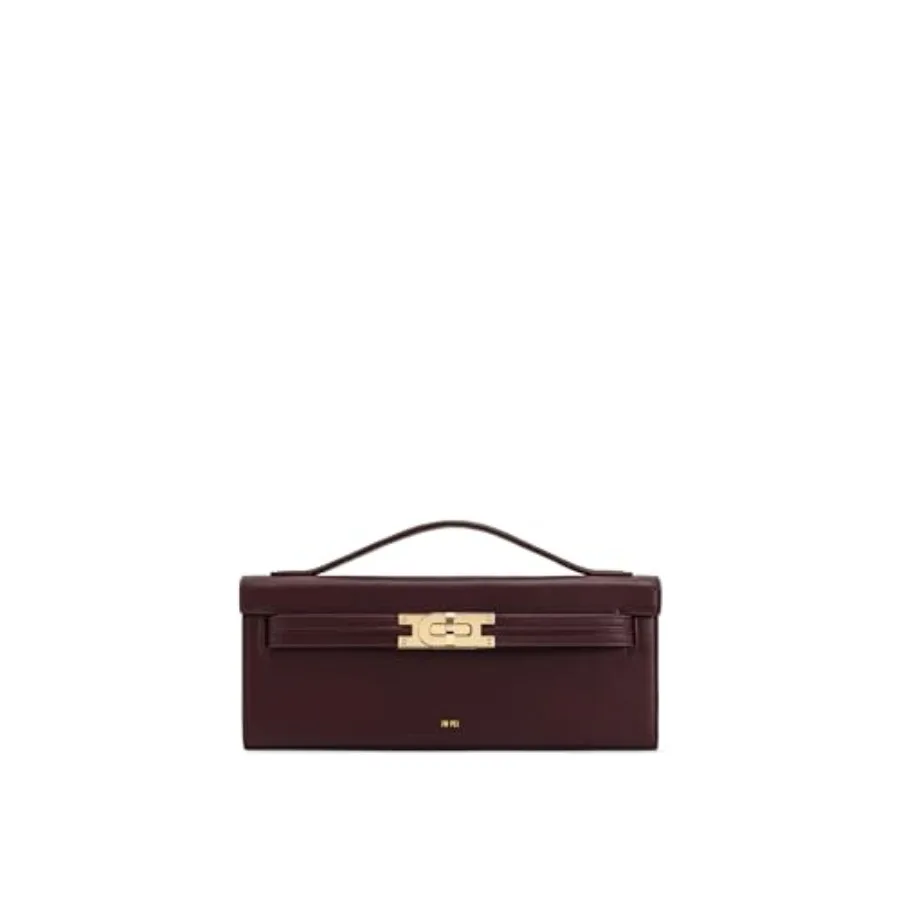 

Women's structured top handle bag for everyday use, crafted from vegan leather in classic black, featuring gold-tone hardware a
