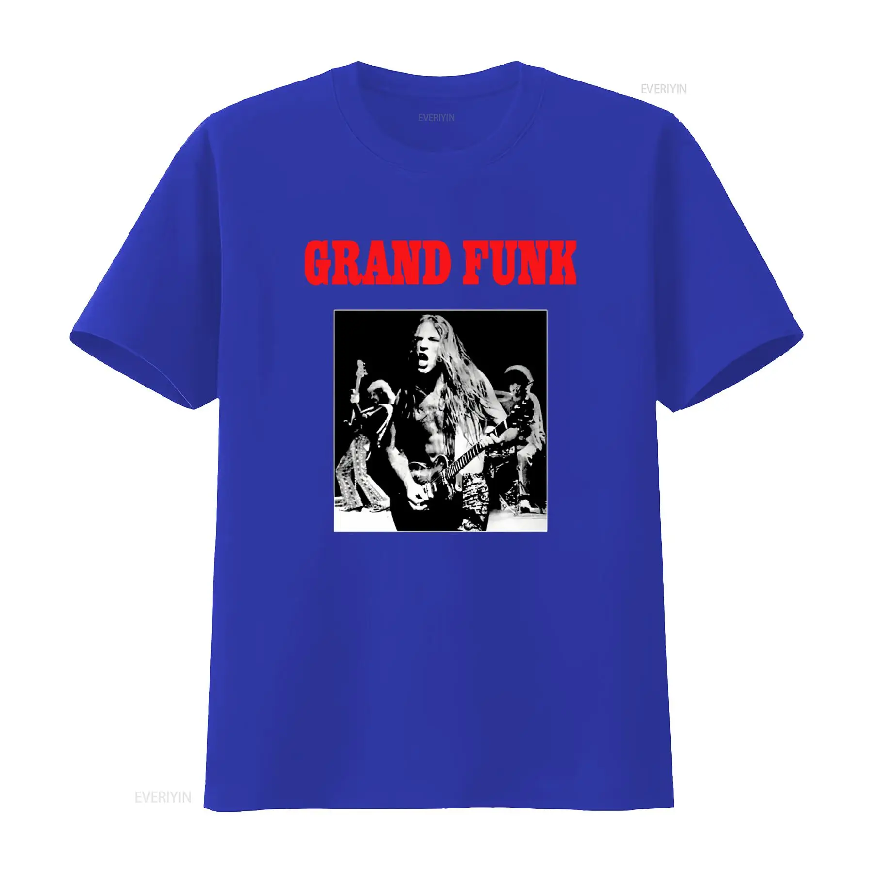 2026Grand Funk Railroad Vintage Band T Shirt for Fans Black Vintage Washed Streetwear Designer Clothes Stretched Casual Slightly