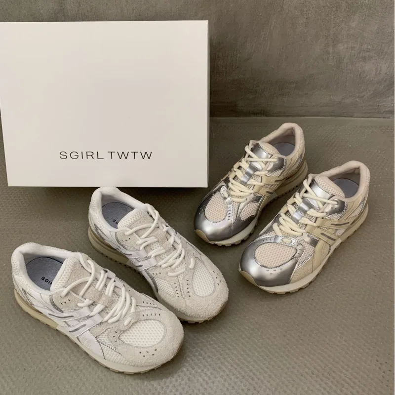 

thick-soled German training shoes women's 2025 new breathable casual retro versatile running white sneakers